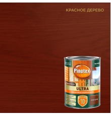PINOTEX ULTRA / ПИНОТЕКС УЛЬТРА лазурь защитная влагостойкая для защиты древесины до 10 лет красное дерево 0,9л new