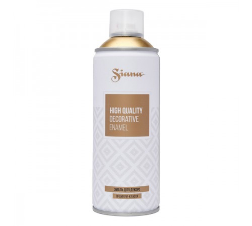 SIANA HIGH QUALITY / СИАНА ХАЙ КУОЛИТИ эмаль для декора акриловая аэрозольная быстросохнущая зеркальное золото 520 мл SIANA HIGH QUALITY / СИАНА ХАЙ КУОЛИТИ эмаль для декора акриловая аэрозольная быстросохнущая зеркальное золото 520 мл