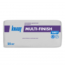 KNAUF MULTI-FINISH / КНАУФ МУЛЬТИ ФИНИШ шпаклевка цементная фасадная для наружных и внутренних работ серый (25кг) (48)
