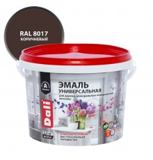DALI / ДАЛИ эмаль универсальная акриловая атмосферостойкая полуматовая коричневый RAL 8017 2,2 кг