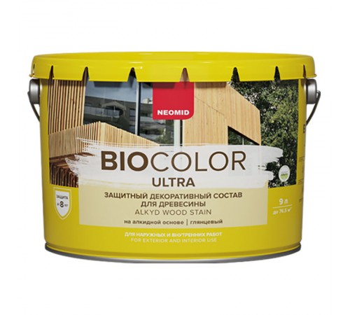 NEOMID BIO COLOR ULTRA / НЕОМИД БИО КОЛОР УЛЬТРА защитно декоративный состав на алкидной основе, белый (9л)