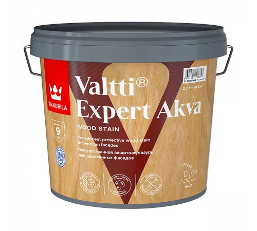 TIKKURILA ВАЛТИ ЭКСПЕРТ АКВА лессирующий антисептик, бесцветный (2,7л)