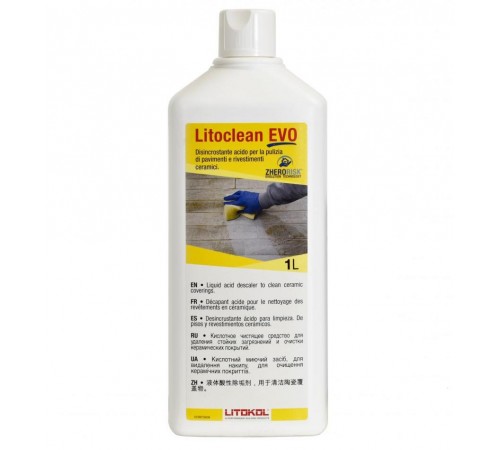 LITOKOL LITOCLEAN EVO средство концентрат для очистки керамических покрытий (1л)