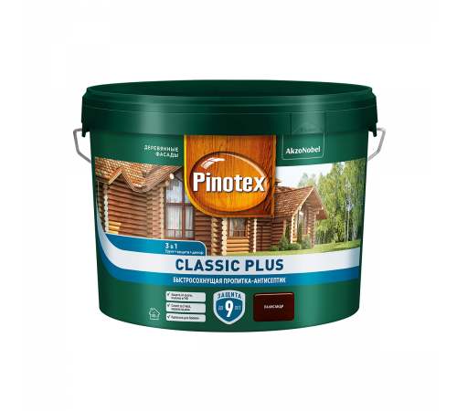 PINOTEX CLASSIC PLUS / ПИНОТЕКС КЛАССИК ПЛЮС пропитка-антисептик, быстросохнущая 3 в 1, палисандр 9л PINOTEX CLASSIC PLUS / ПИНОТЕКС КЛАССИК ПЛЮС пропитка-антисептик, быстросохнущая 3 в 1, палисандр 9л