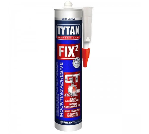 TYTAN PROFESSIONAL FIX2 GT / ТИТАН ПРОФЕШИОНАЛ ФИКС2 ГТ клей монтажный, гибридный с мгновенным начальным схватыванием (290мл)