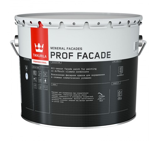 TIKKURILA PROF FACADE краска фасадная, всесезонная, органоразбавляемая, база A (9л) TIKKURILA PROF FACADE краска фасадная, всесезонная, органоразбавляемая, база A (9л)
