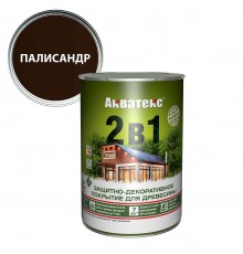 АКВАТЕКС 2 в 1 защит.-декор. покрытие для дерева, алкидное, полумат, лессирующее, палисандр (0,8л)