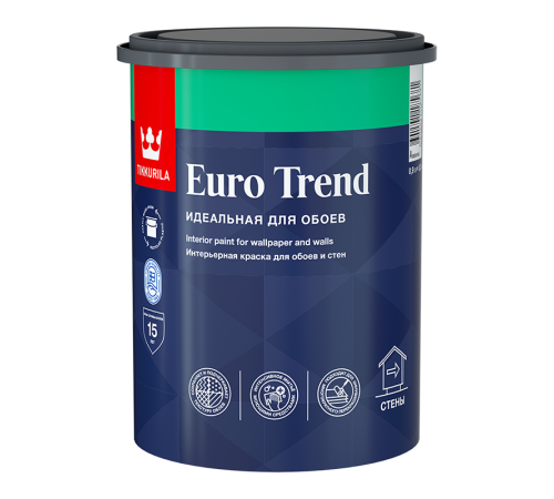 TIKKURILA EURO TREND краска интерьерная для обоев и стен, баз A (0,9л)