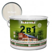 АКВАТЕКС 2 в 1 защит.-декор. покрытие для дерева, алкидное, полумат, лессирующее, белый (9л)