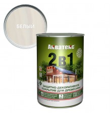 АКВАТЕКС 2 в 1 защит.-декор. покрытие для дерева, алкидное, полумат, лессирующее, белый (0,8л)