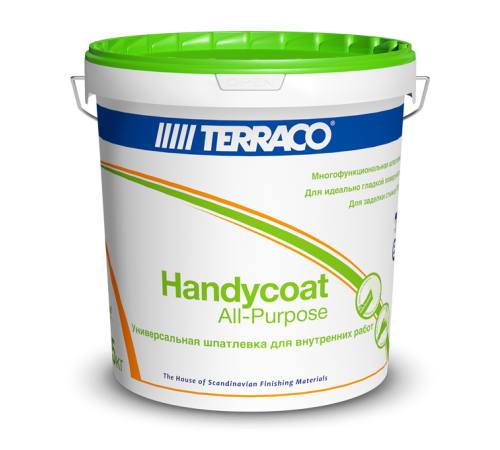TERRACO HANDYCOAT ALL PURPOSE / ТЕРРАКО ХЭНДИКОАТ шпатлевка универсальная многоцелевая акриловая легкого затирания для внутренних работ (25кг) TERRACO HANDYCOAT ALL PURPOSE / ТЕРРАКО ХЭНДИКОАТ шпатлевка универсальная многоцелевая акриловая легкого затирания для внутренних работ (25кг)
