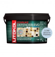 LITOKOL STARLIKE DEFENDER EVO / ЛИТОКОЛ СТАРЛАЙК ДЕФЕНДЕР ЭВО затирка двухкомпонентная, эпоксидная, S.300 azzurro pastello, 1кг