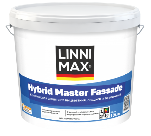 LINNIMAX HYBRID MASTER FASSADE / ЛИННИМАКС ГИБРИД МАСТЕР ФАСАД краска фасадная водно-дисперсионная с силиконом для наружных работ матовая база 1 (2,5л) LINNIMAX HYBRID MASTER FASSADE / ЛИННИМАКС ГИБРИД МАСТЕР ФАСАД краска фасадная водно-дисперсионная с силиконом для наружных работ матовая база 1 (2,5л)