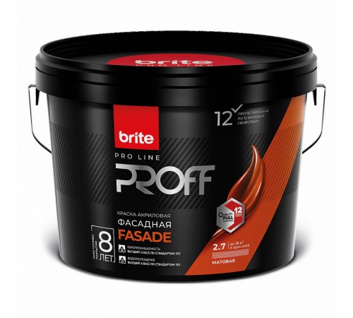 BRITE PROFESSIONAL / БРАЙТ ПРОФЕССИОНАЛ краска фасадная, база А (2,7л)