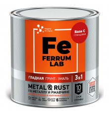 FERRUM LAB / ФЕРРУМ ЛАБ грунт-эмаль по ржавчине 3 в 1 глянцевая, база С (0,65л)