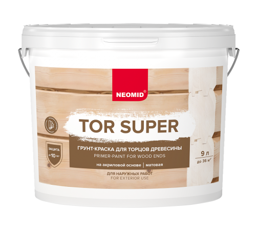 NEOMID TOR SUPER грунт-краска для окрашивания и защиты торцов древесины база C (9л) NEOMID TOR SUPER грунт-краска для окрашивания и защиты торцов древесины база C (9л)