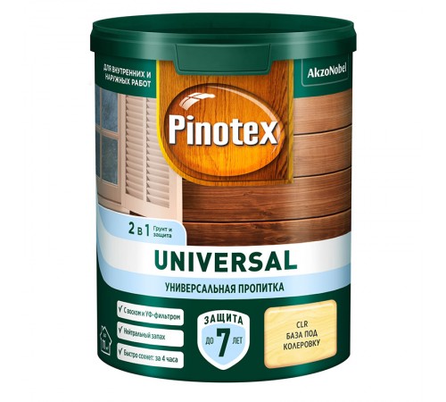 PINOTEX UNIVERSAL / ПИНОТЕКС УНИВЕРСАЛ пропитка 2 в 1, CLR база под колеровку 0,9л