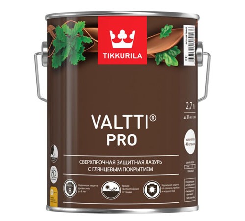 TIKKURILA EURO VALTTI PRO лазурь сверхпрочная, глянцевая, бесцветная (2,7л)