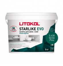 LITOKOL STARLIKE EVO / ЛИТОКОЛ СТАРЛАЙК ЭВО затирка двухкомпонентная на эпоксидной основе, S.430 verde pino, 5кг