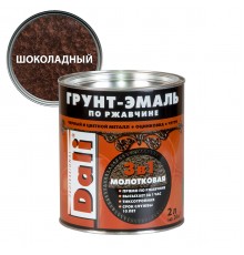 DALI / ДАЛИ грунт-эмаль по ржавчине 3 в 1 молотковая алкидная шоколадный 2 л