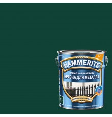 HAMMERITE / ХАММЕРАЙТ краска для металла прямо на ржавчину глянцевая, RAL 6005 зеленый мох, 2л