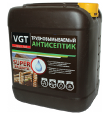 VGT антисептик трудновымываемый для наружных и внутренних работ, зеленый (10кг)