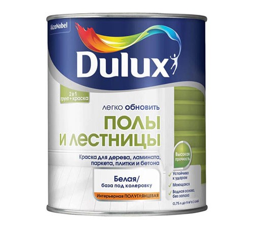 DULUX / ДЮЛАКС ЛЕГКО ОБНОВИТЬ ПОЛЫ И ЛЕСТНИЦЫ краска грунт для пола полуглянцевая база BC 0,75л