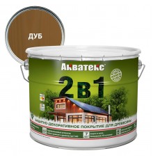 АКВАТЕКС 2 в 1 защит.-декор. покрытие для дерева, алкидное, полумат, лессирующее, дуб (9л)