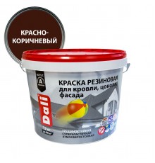 DALI / ДАЛИ краска резиновая трещиностойкая акриловая для кровли фасада красно-коричневый 12 кг