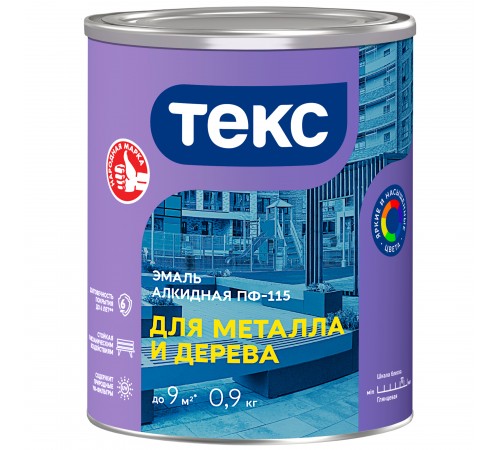 ТЕКС ОПТИМУМ ПФ 115 эмаль алкидная, универсальная, глянцевая, черный (0,9кг) ТЕКС ОПТИМУМ ПФ 115 эмаль алкидная, универсальная, глянцевая, черный (0,9кг)