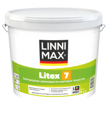 LINNIMAX LITEX 7 / ЛИННИМАКС ЛИТЕКС 7 краска для стен и фактурных обоев латексная водно-дисперсионная для внутренних работ шелковисто-матовая база 1 (9л)