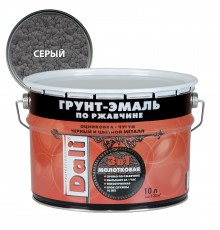 DALI / ДАЛИ грунт-эмаль по ржавчине 3 в 1 молотковая алкидная серый 10 л