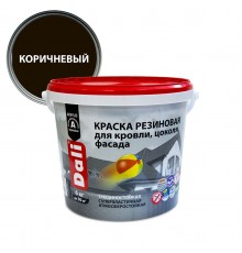 DALI / ДАЛИ краска резиновая трещиностойкая акриловая для кровли цоколя фасада коричневый 6 кг