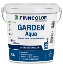 FINNCOLOR GARDEN AQUA / ФИННКОЛОР ГАРДЕН АКВА эмаль акриловая для внутренних работ, полуматовая, база A (0,9л)