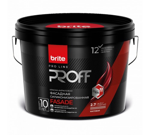 BRITE PROFESSIONAL / БРАЙТ ПРОФЕССИОНАЛ краска фасадная силиконизированная, база С (2,7л)