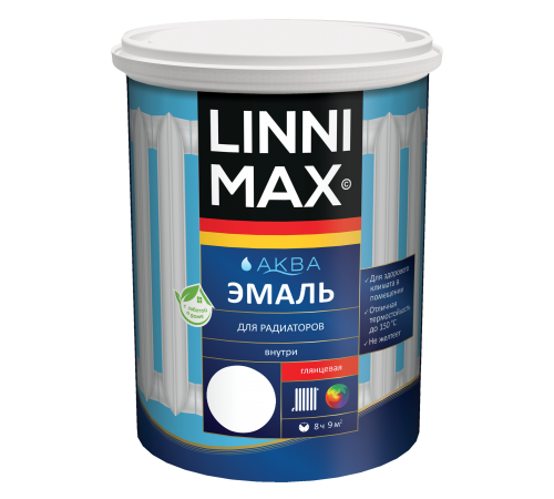 LINNIMAX / ЛИННИМАКС АКВА эмаль для радиаторов акриловая для внутренних работ глянцевая белый (0,9л) LINNIMAX / ЛИННИМАКС АКВА эмаль для радиаторов акриловая для внутренних работ глянцевая белый (0,9л)