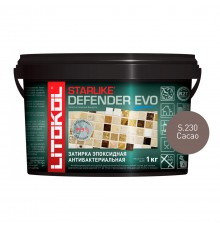 LITOKOL STARLIKE DEFENDER EVO / ЛИТОКОЛ СТАРЛАЙК ДЕФЕНДЕР ЭВО затирка двухкомпонентная, эпоксидная, S.230 cacao, 1кг