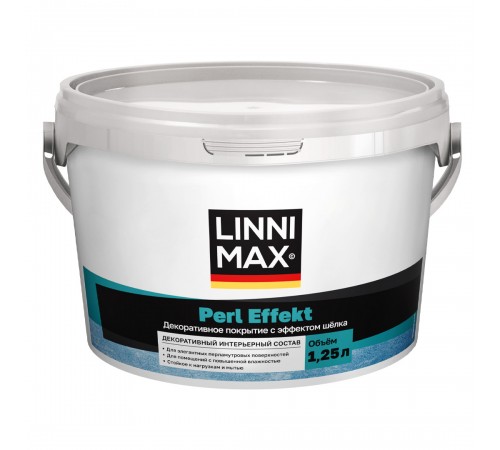 LINNIMAX PERL EFFECT / ЛИННИМАКС ПЕРЛ ЭФФЕКТ покрытие декоративное водно-дисперсионное с эффектом шелка для внутренних работ матовое, белый, 1,25л LINNIMAX PERL EFFECT / ЛИННИМАКС ПЕРЛ ЭФФЕКТ покрытие декоративное водно-дисперсионное с эффектом шелка для внутренних работ матовое, белый, 1,25л