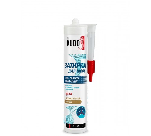 KUDO HOME KSK-174 / КУДО ХОУМ KSK-174 герметик-затирка силиконовый санитарный для швов, RAL 1002 песочно-жёлтый (280мл) KUDO HOME KSK-174 / КУДО ХОУМ KSK-174 герметик-затирка силиконовый санитарный для швов, RAL 1002 песочно-жёлтый (280мл)