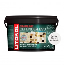 LITOKOL STARLIKE DEFENDER EVO / ЛИТОКОЛ СТАРЛАЙК ДЕФЕНДЕР ЭВО затирка двухкомпонентная, эпоксидная, S.102 bianco ghiaccio, 1кг