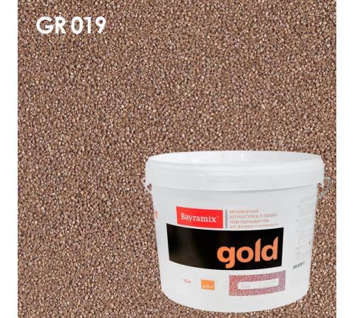 BAYRAMIX MINERAL GOLD / БАЙРАМИКС МИНЕРАЛ ГОЛД штукатурка декорат. мраморная с эффектом перламутра, GR 019 (15кг)*