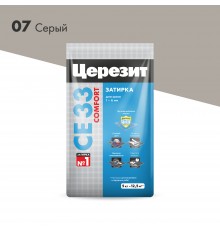 ЦЕРЕЗИТ CE 33 COMFORT затирка для швов до 6 мм с антигрибковым эфф. 07 серый (5кг)