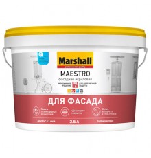 MARSHALL MAESTRO / МАРШАЛЛ МАЭСТРО ФАСАДНАЯ краска для фасадных поверхностей, акриловая, матовая, база BС 4,5л