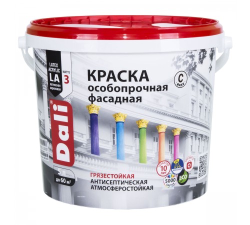 DALI / ДАЛИ краска особопрочная фасадная акриловая глубокоматовая база С 5 л