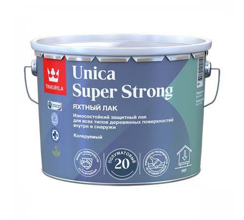 TIKKURILA UNICA SUPER STRONG EP лак универсальный, износостойкий, полуматовый (9л) TIKKURILA UNICA SUPER STRONG EP лак универсальный, износостойкий, полуматовый (9л)