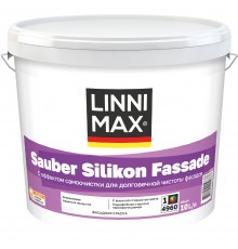 LINNIMAX SAUBER SILIKON FASSADE / ЛИННИМАКС САУБЕР СИЛИКОН ФАССАДЕ краска фасадная акриловая силиконовая матовая, база 3, 9,4л