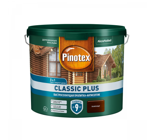 PINOTEX CLASSIC PLUS / ПИНОТЕКС КЛАССИК ПЛЮС пропитка-антисептик, быстросохнущая 3 в 1, палисандр 2,5л