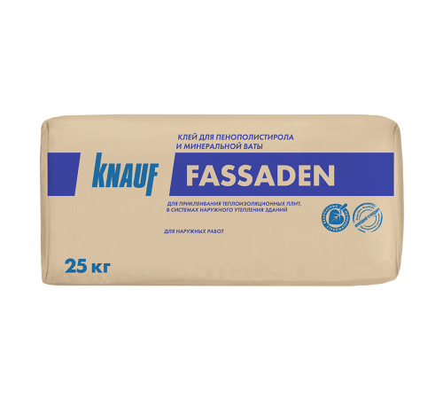 KNAUF FASSADEN / КНАУФ ФАССАДЕН клей для пенополистирола и минеральной ваты для наружных работ (25кг) KNAUF FASSADEN / КНАУФ ФАССАДЕН клей для пенополистирола и минеральной ваты для наружных работ (25кг)