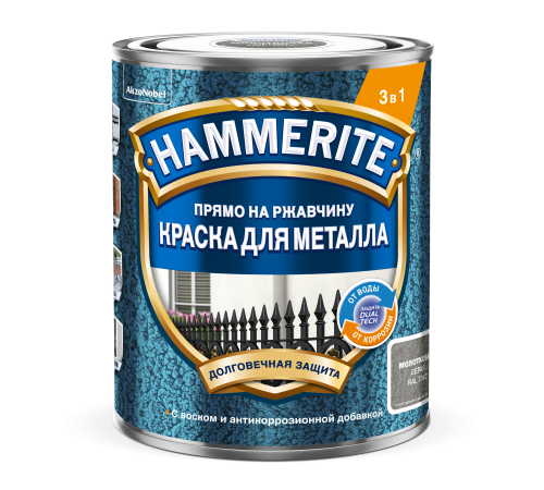 HAMMERITE / ХАММЕРАЙТ краска для металла с молотковым эффектом прямо на ржавчину RAL7042 серая 0,75л HAMMERITE / ХАММЕРАЙТ краска для металла с молотковым эффектом прямо на ржавчину RAL7042 серая 0,75л