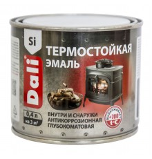 DALI / ДАЛИ эмаль термостойкая кремнийорганическая антикоррозионная матовая серебро 0,4 л